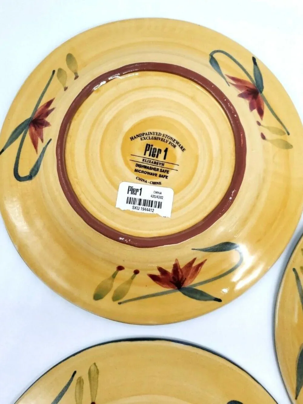 Pier 1 Hand Painted (Elizabeth) Salad Plates 8.25
